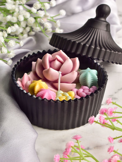 Light Pink Echeveria & Succulents Candle