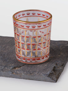 Surajmukhi Burgandy Glass Votive Set Of 6