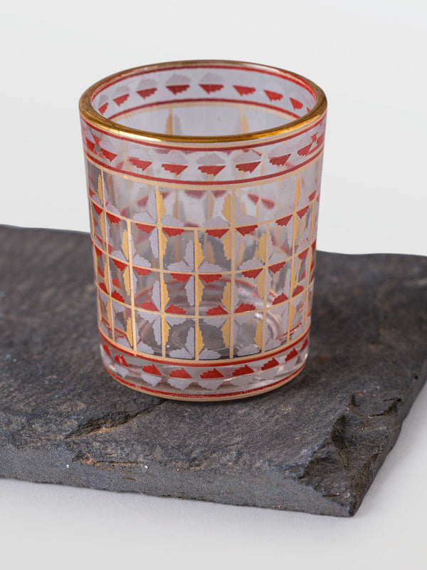 Surajmukhi Burgandy Glass Votive Set Of 6