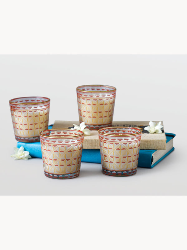 Surajmukhi Burgundy Candle Set Of 4