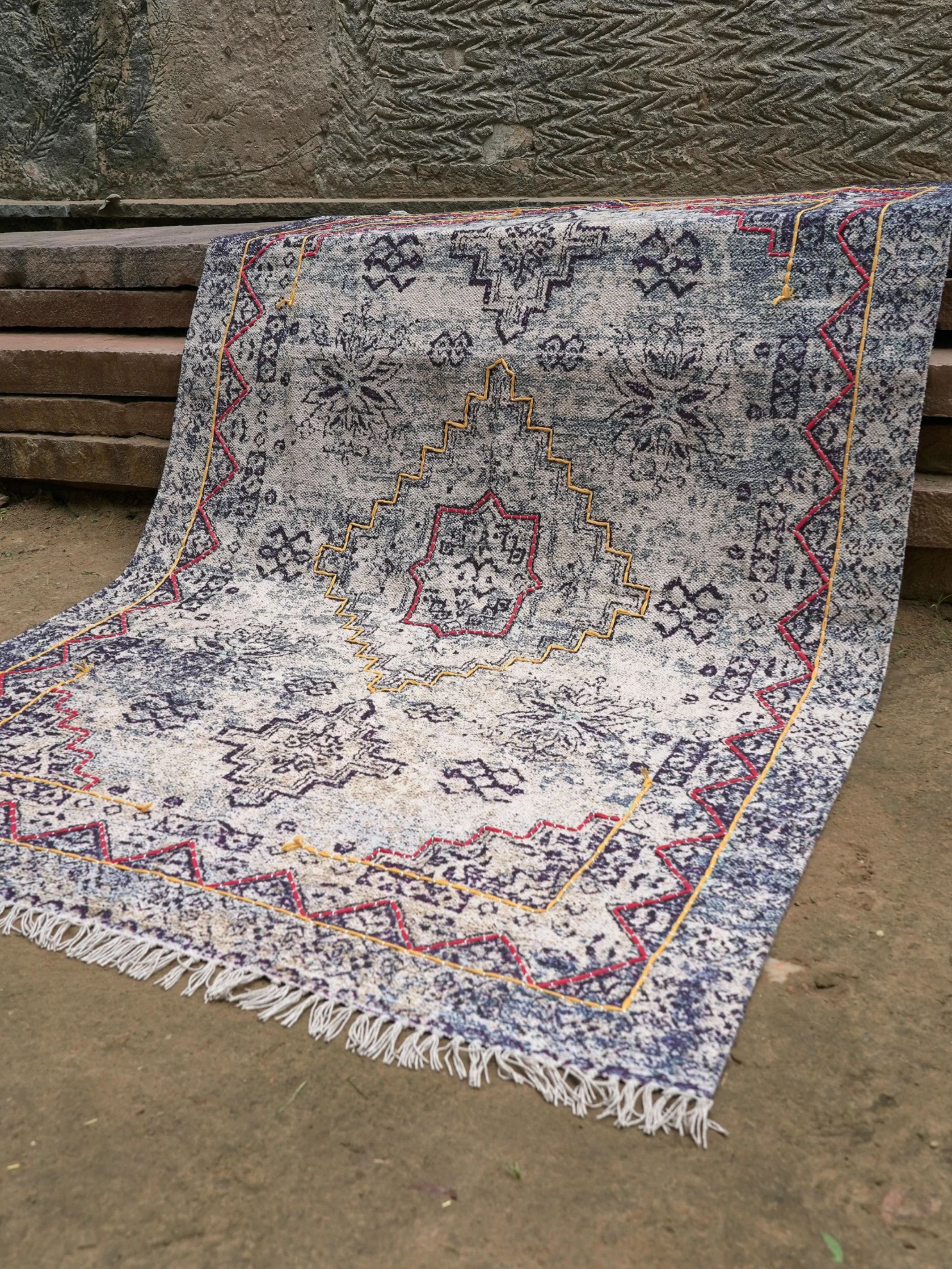 Tabriz Embroidered Cotton Rug