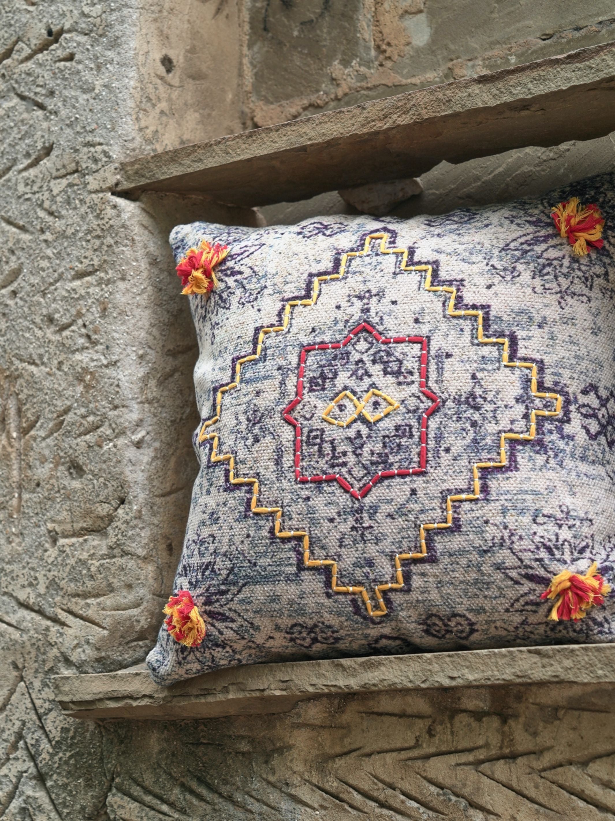 Cushion Cover - Tabriz Embroidered Cotton