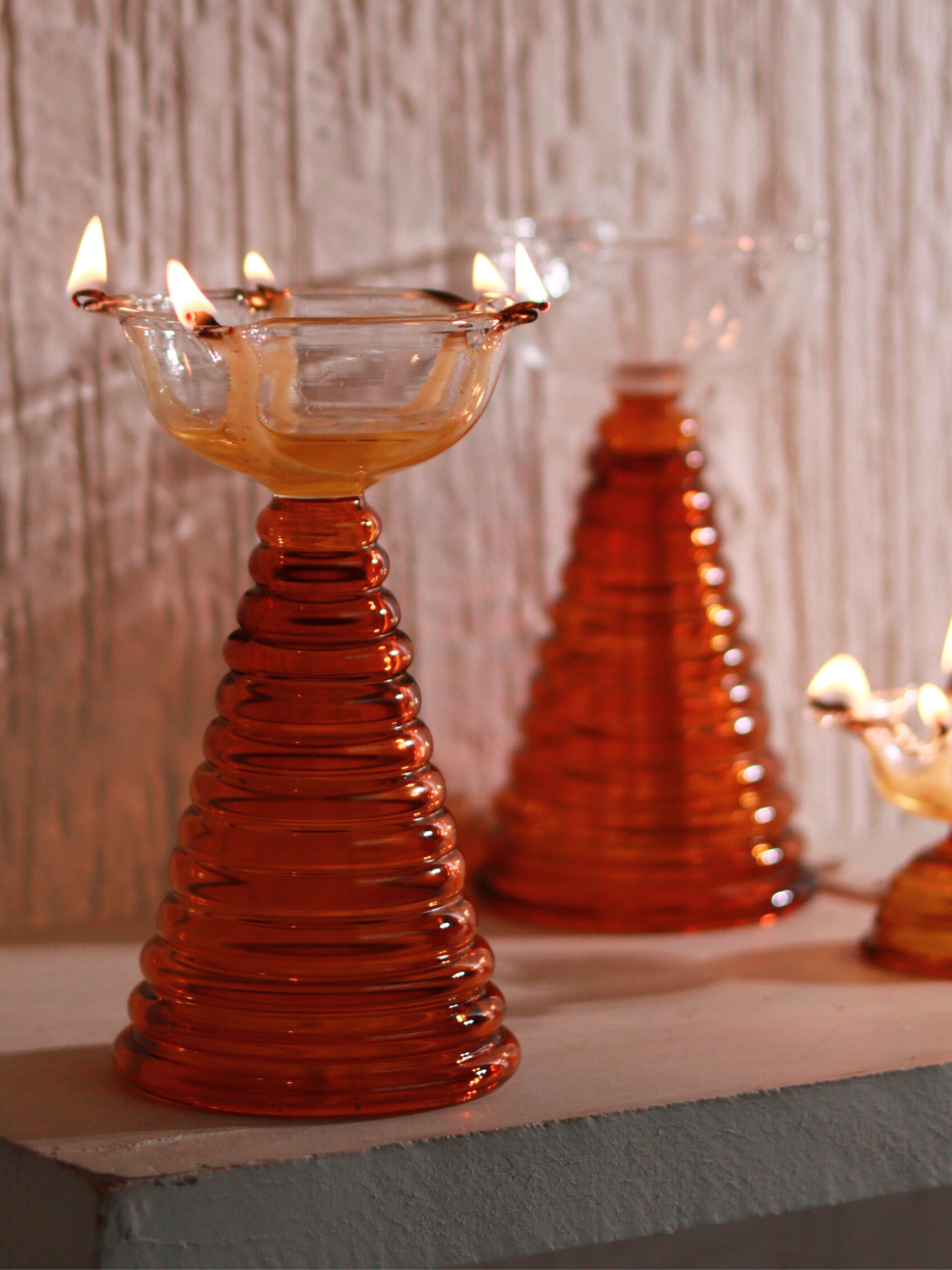 Tall Glass Diya