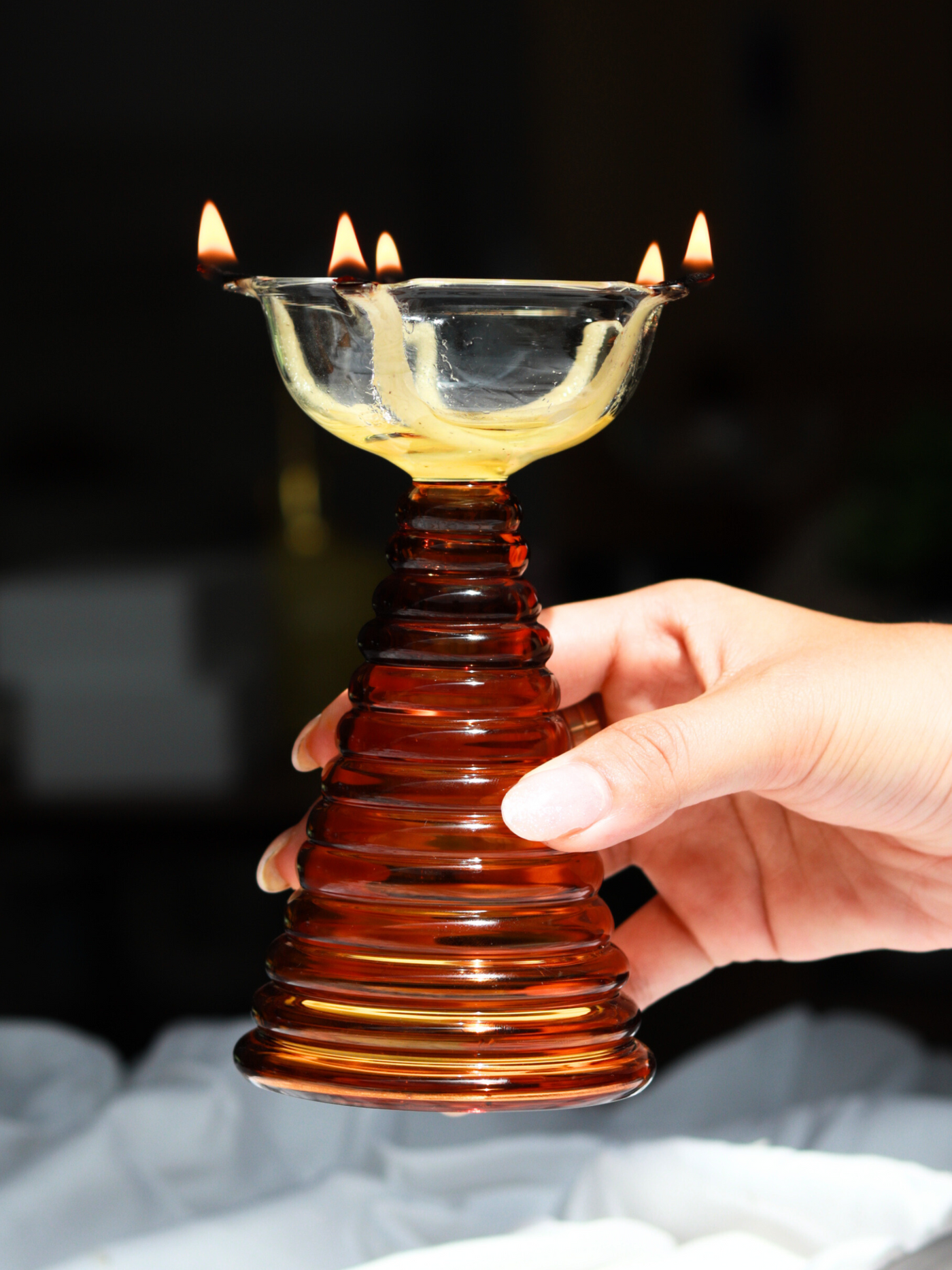 Tall Glass Diya