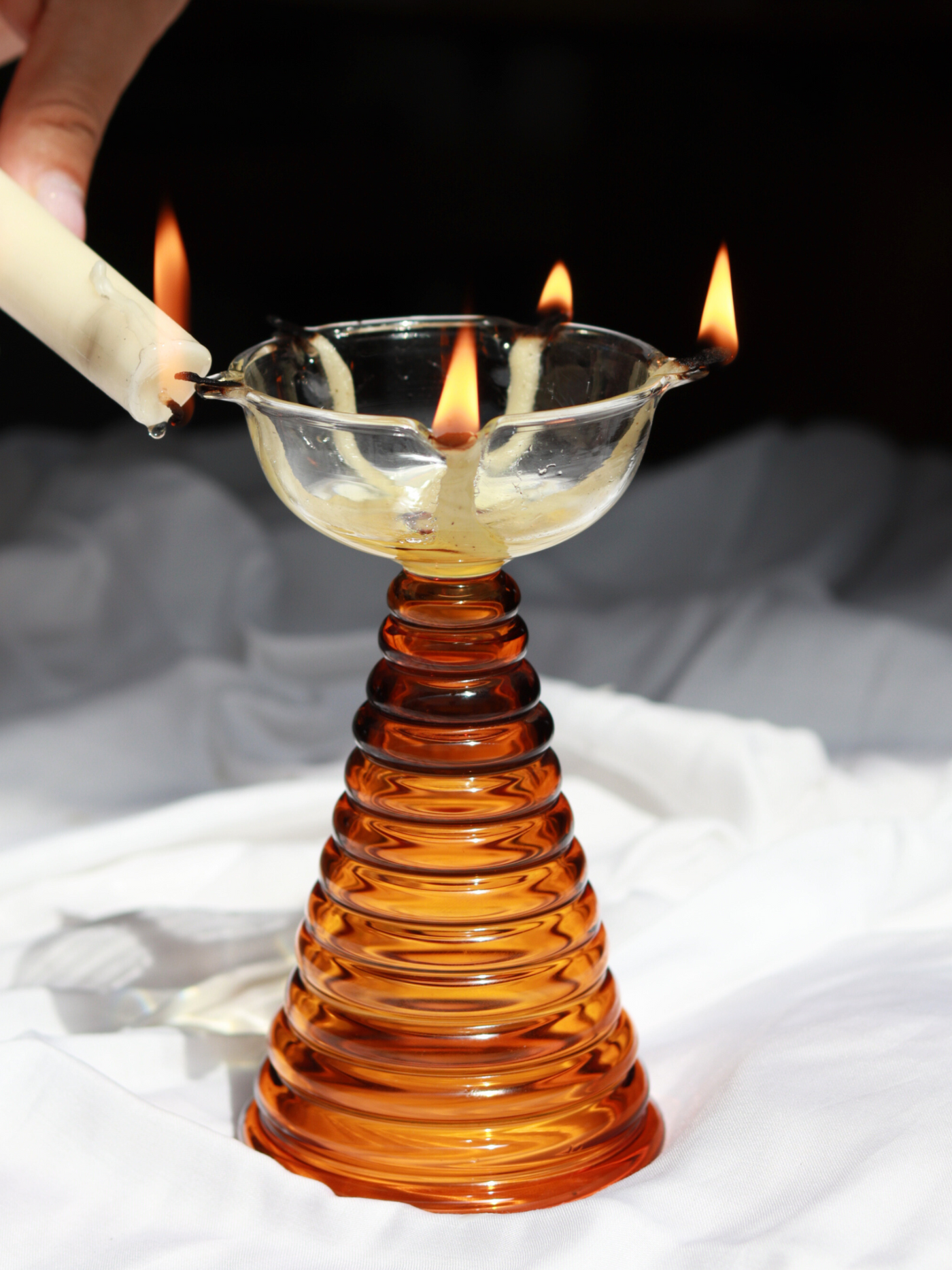 Tall Glass Diya