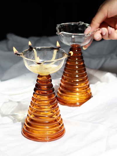 Tall Glass Diya