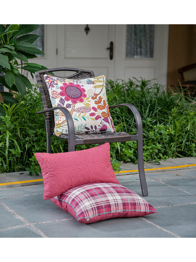 Tartan Cushion Cover Floral