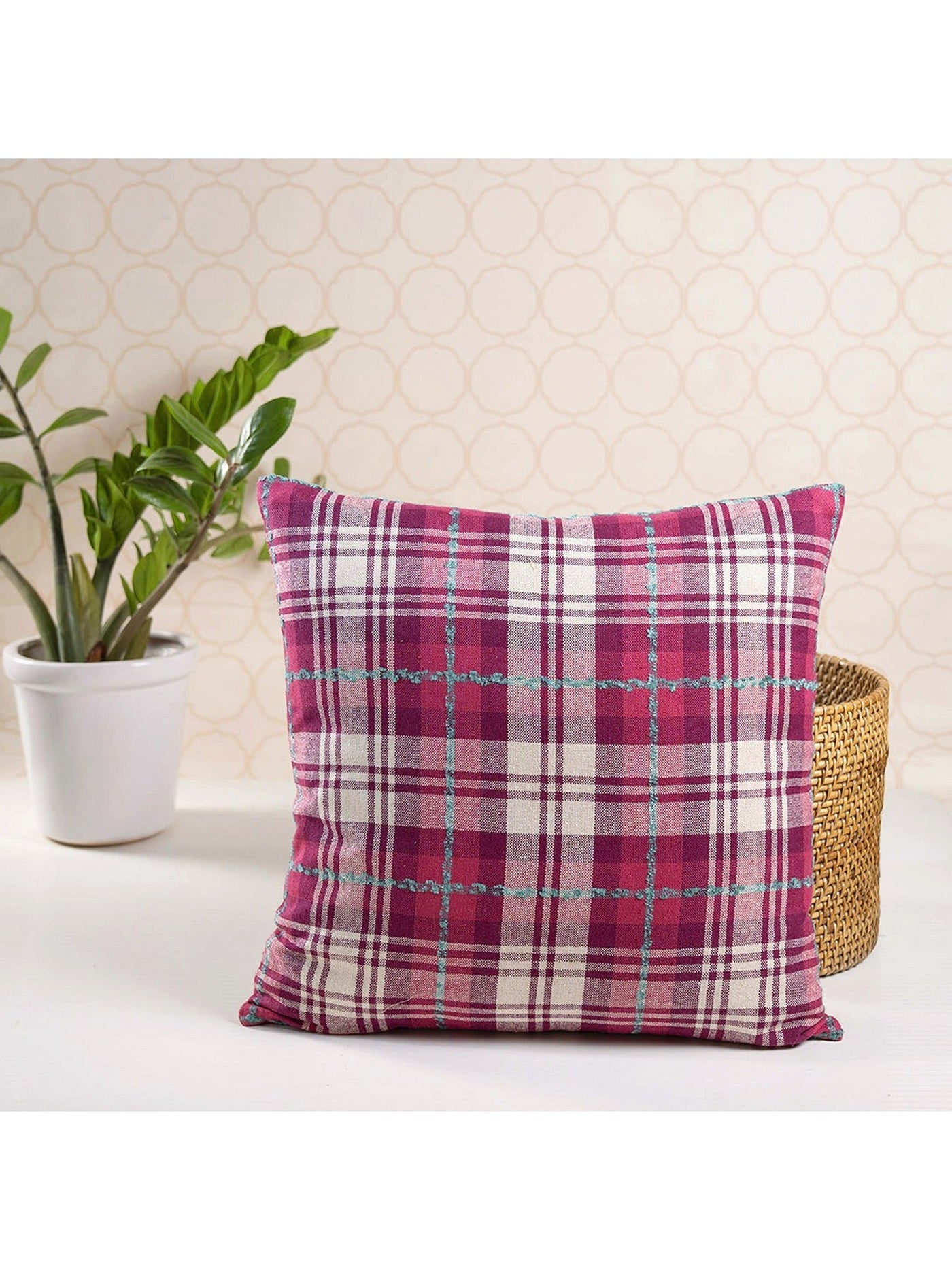 Cushion Cover - Tartan Floral