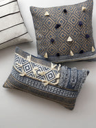 Cushion Cover - Textured Indigo Tassel