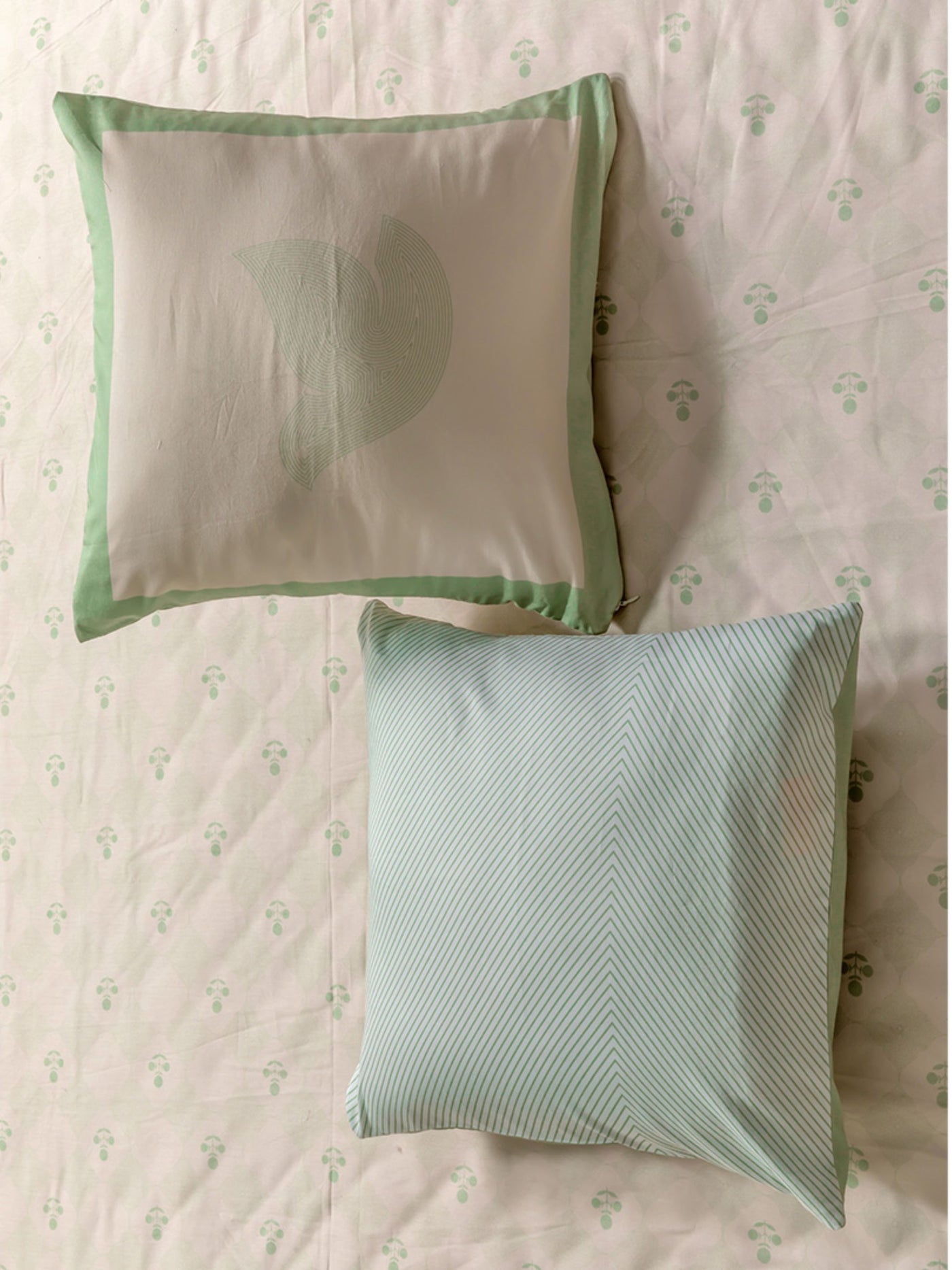 Cushion Cover - The Bageecha In Tender Green