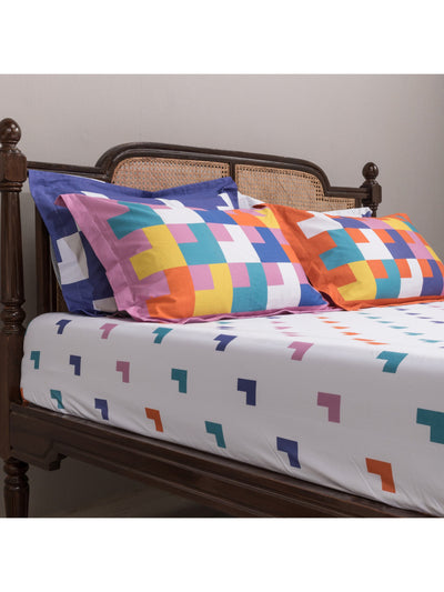 Bedsheet - The Chaukona In Pastel White