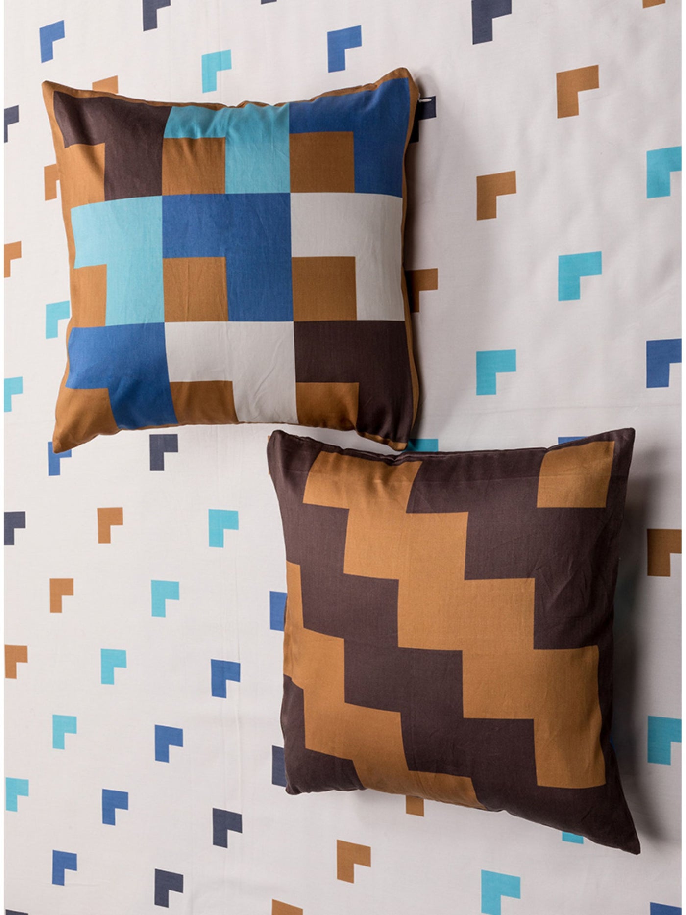 Cushion Cover - The Chaukona In Blue & Brown
