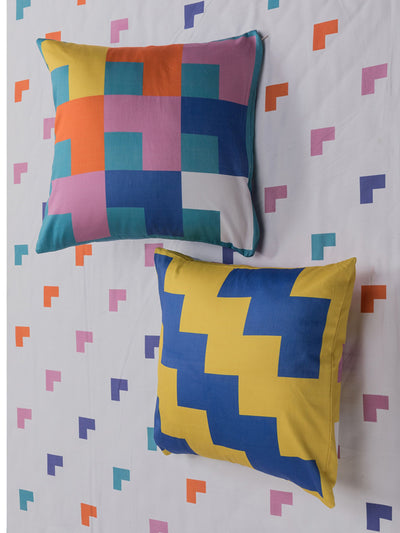 The Chaukona Cushion Covers In Yellow And Blue