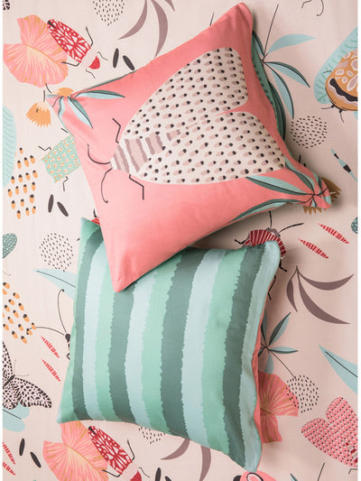 The Forest Of Adventures Cushion Covers In Pink & Mint