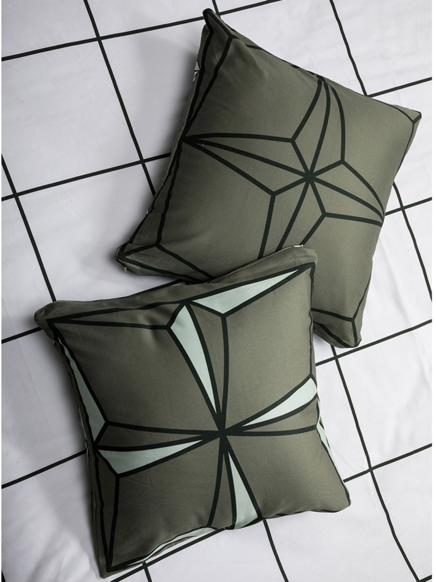 The Holy Azulejos Cushion Covers In Amazon Green