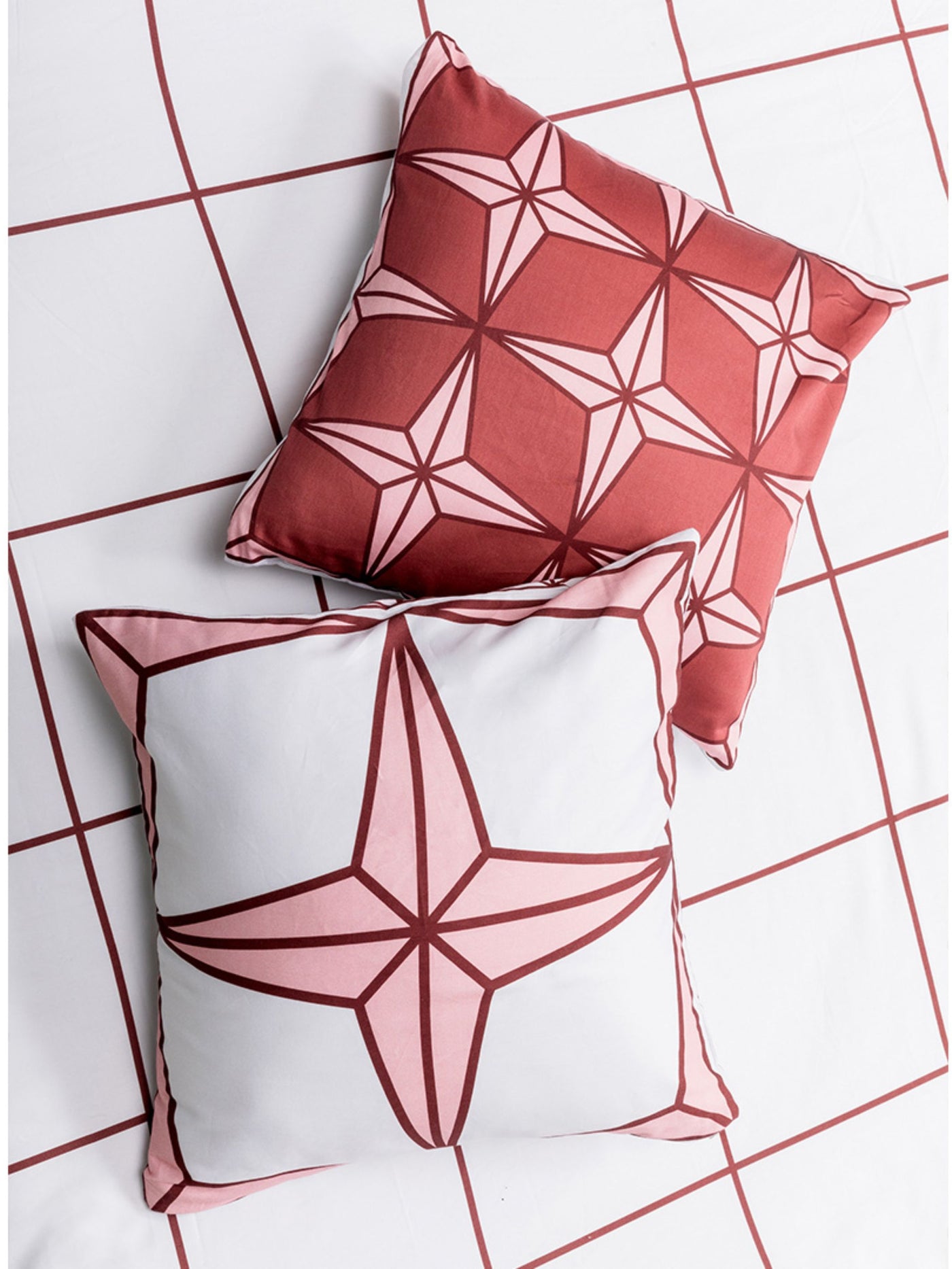 The Holy Azulejos Cushion Covers In Burnt Rust