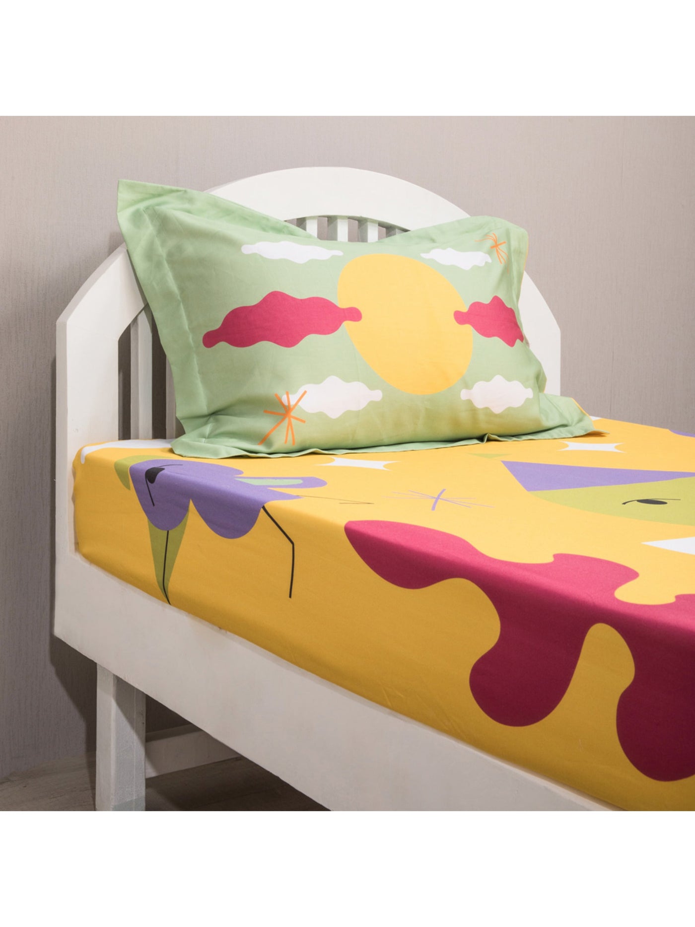 The Into The Unknown Bedsheet In Vibrant Yellow Copy