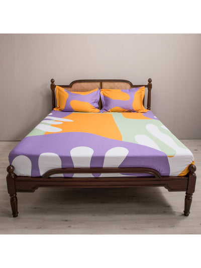 Bedsheet - The Matisse Meets Memphis In Purple & Saffron Copy