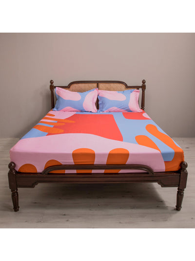 Bedsheet - The Matisse Meets Memphis In Red & Blue Copy