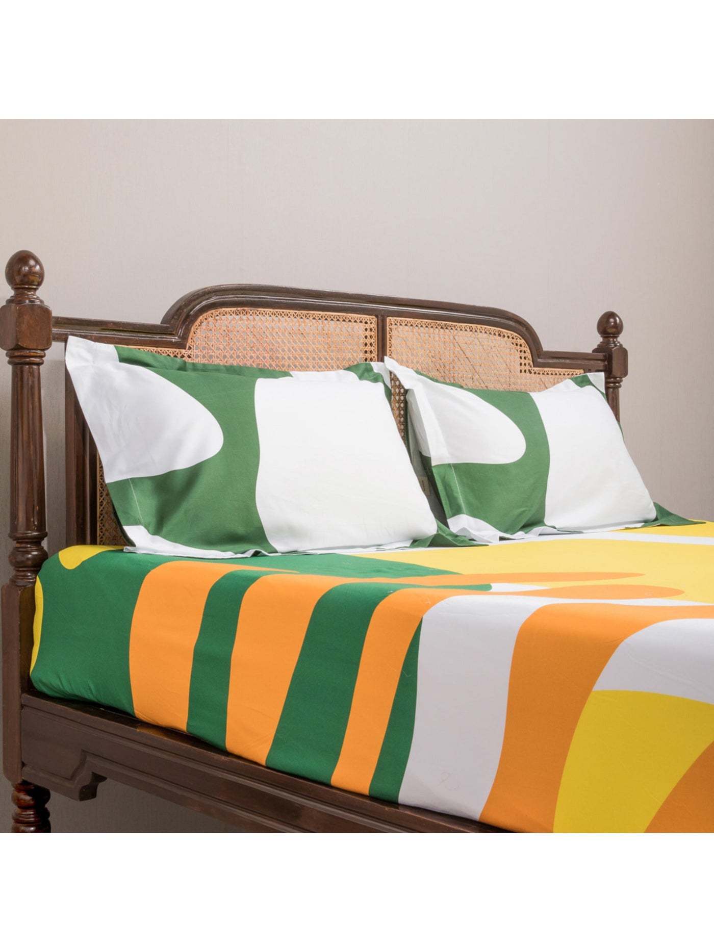 Bedsheet - The Matisse Meets Memphis In Yellow & Green Copy