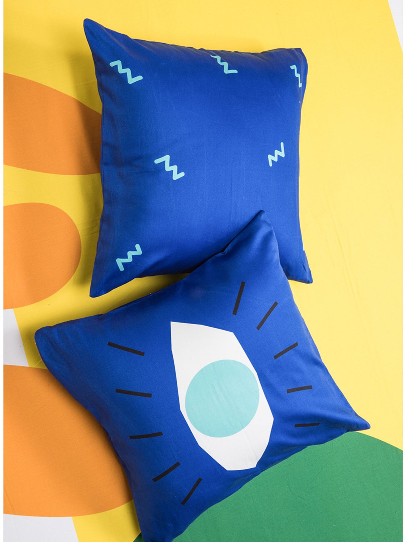 The Matisse Meets Memphis Cushion Covers In Blue