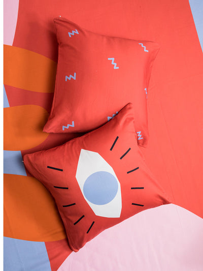 The Matisse Meets Memphis Cushion Covers In Red