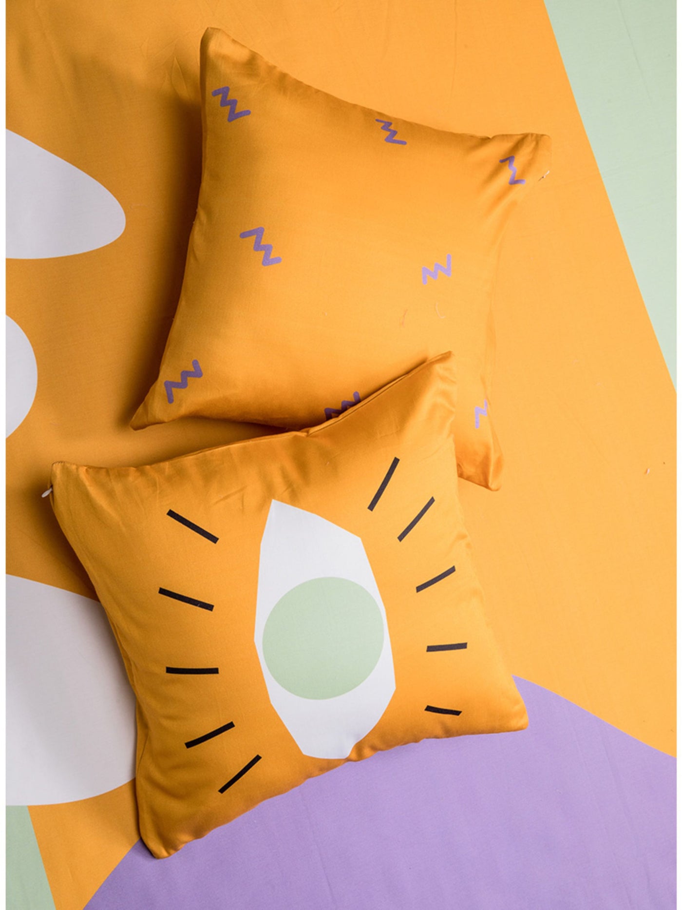 Cushion Cover - The Matisse Meets Memphis In Saffron