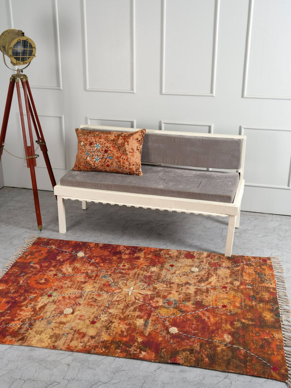Embroidered Rug - Tranquil Petal