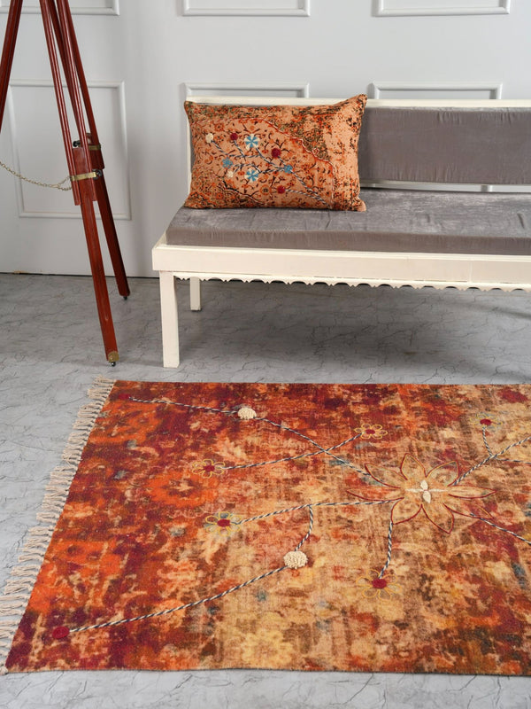 Embroidered Rug - Tranquil Petal
