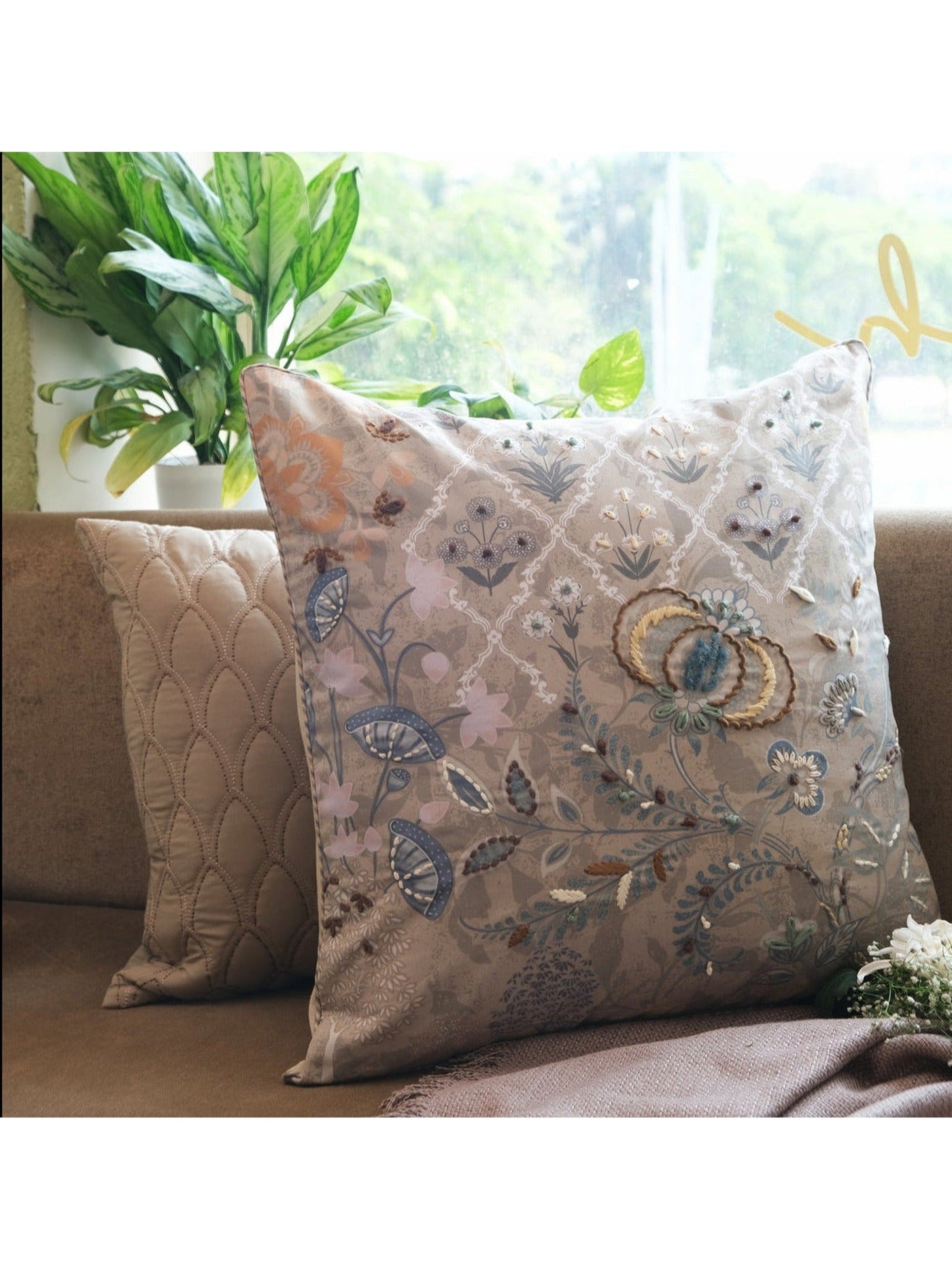 Cushion Cover - Treillage Embroidery Hazlewood