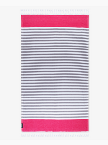 Tula Stripe - Peacock Blue Woven Beach Towel