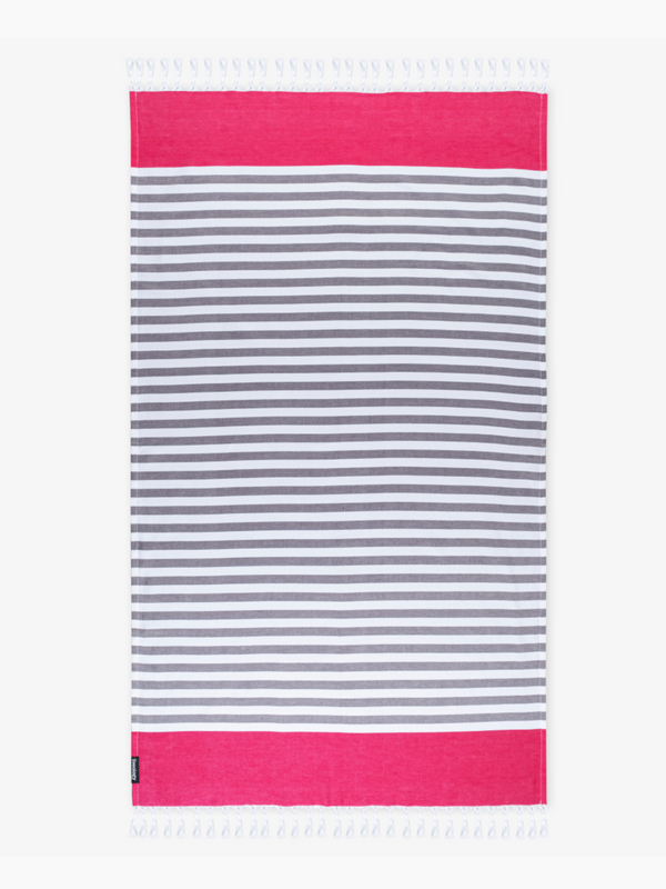 Tula Stripe - Peacock Blue Woven Beach Towel