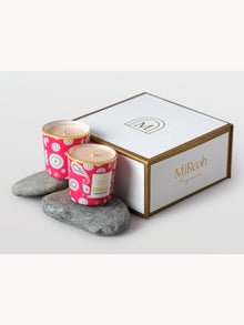 Velanian Fuchsia Glass Votive Candles Set of 4
