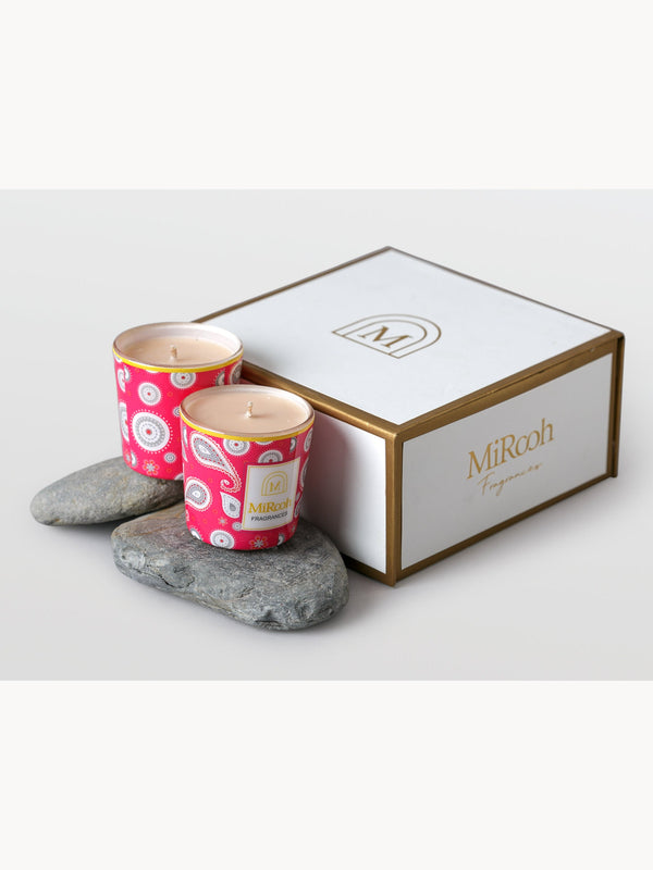 Velanian Fuchsia Glass Votive Candles Set of 4