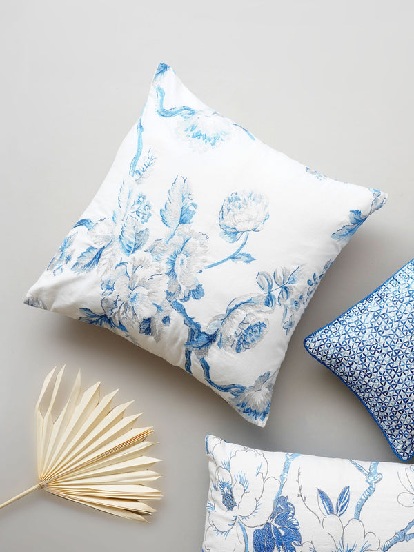 Cushion Cover - Victorian Floral Embroidered