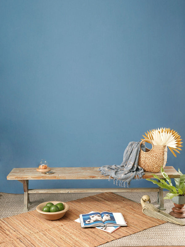 Vintage Hand Carved Wood Bench