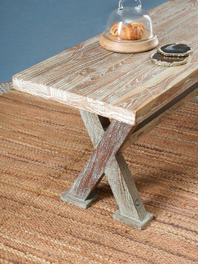 Vintage Hand Carved Wood Bench