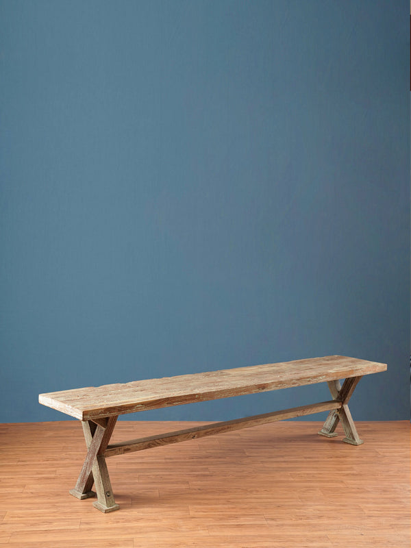 Vintage Hand Carved Wood Bench