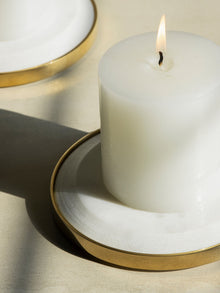 Marble Yang Pillar Candle Plates