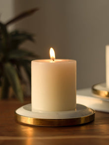 Marble Yang Pillar Candle Plates