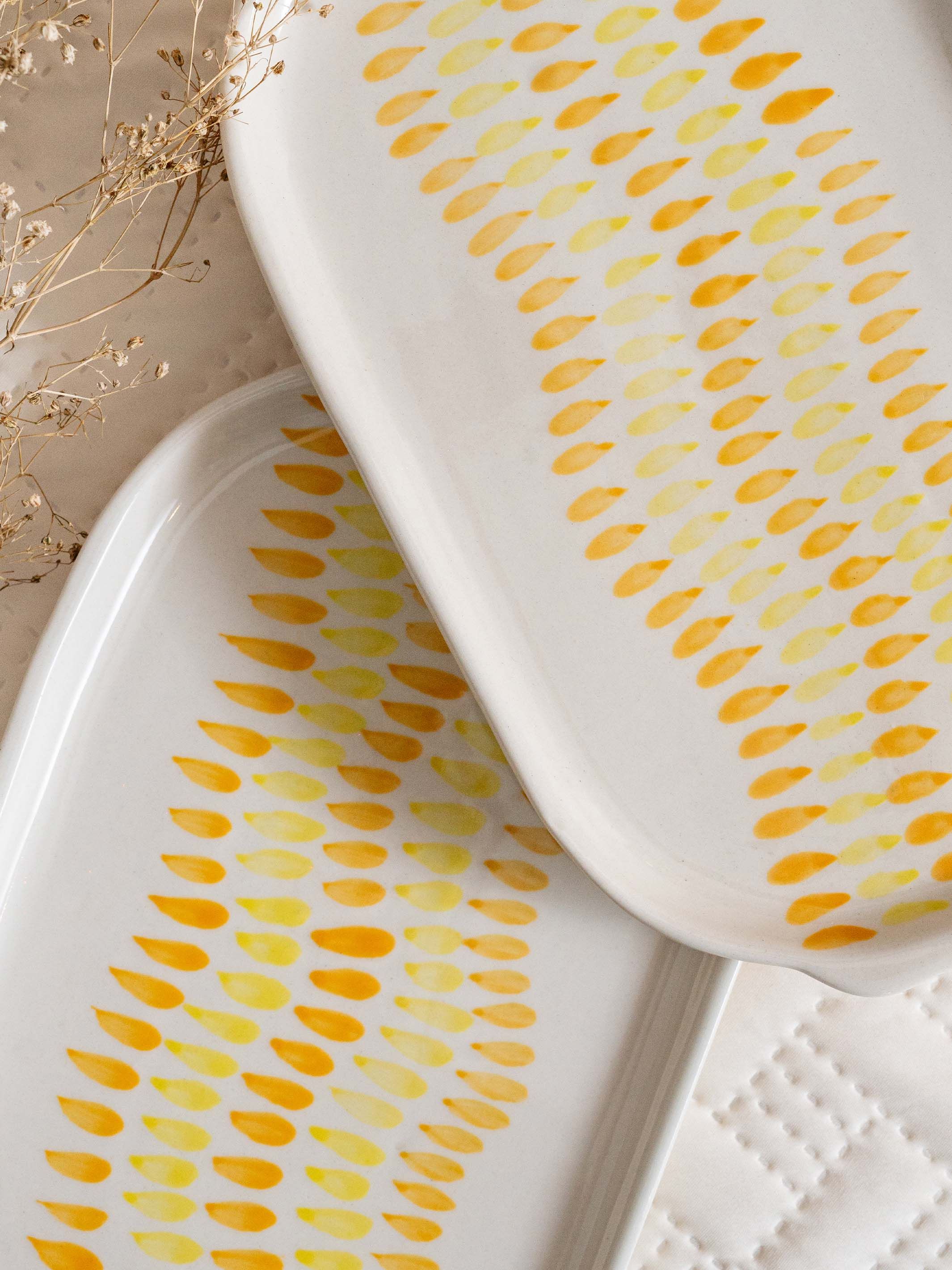 Yellow Speckle Ceramic platter