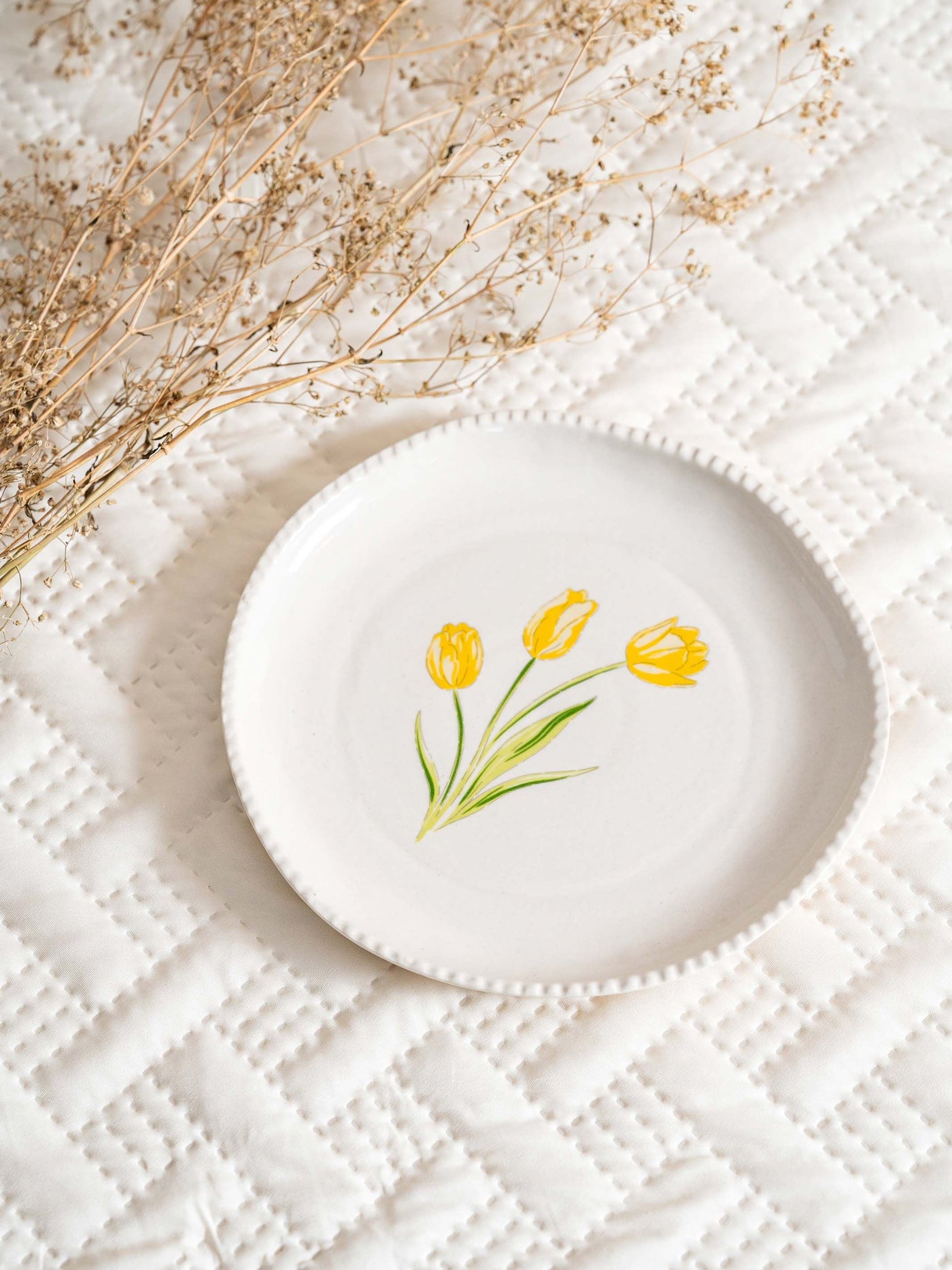 Yellow Tulip Snack Plate
