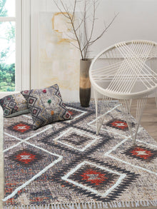 Yildiz Embroidered Cotton Rug
