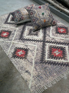 Yildiz Embroidered Cotton Rug