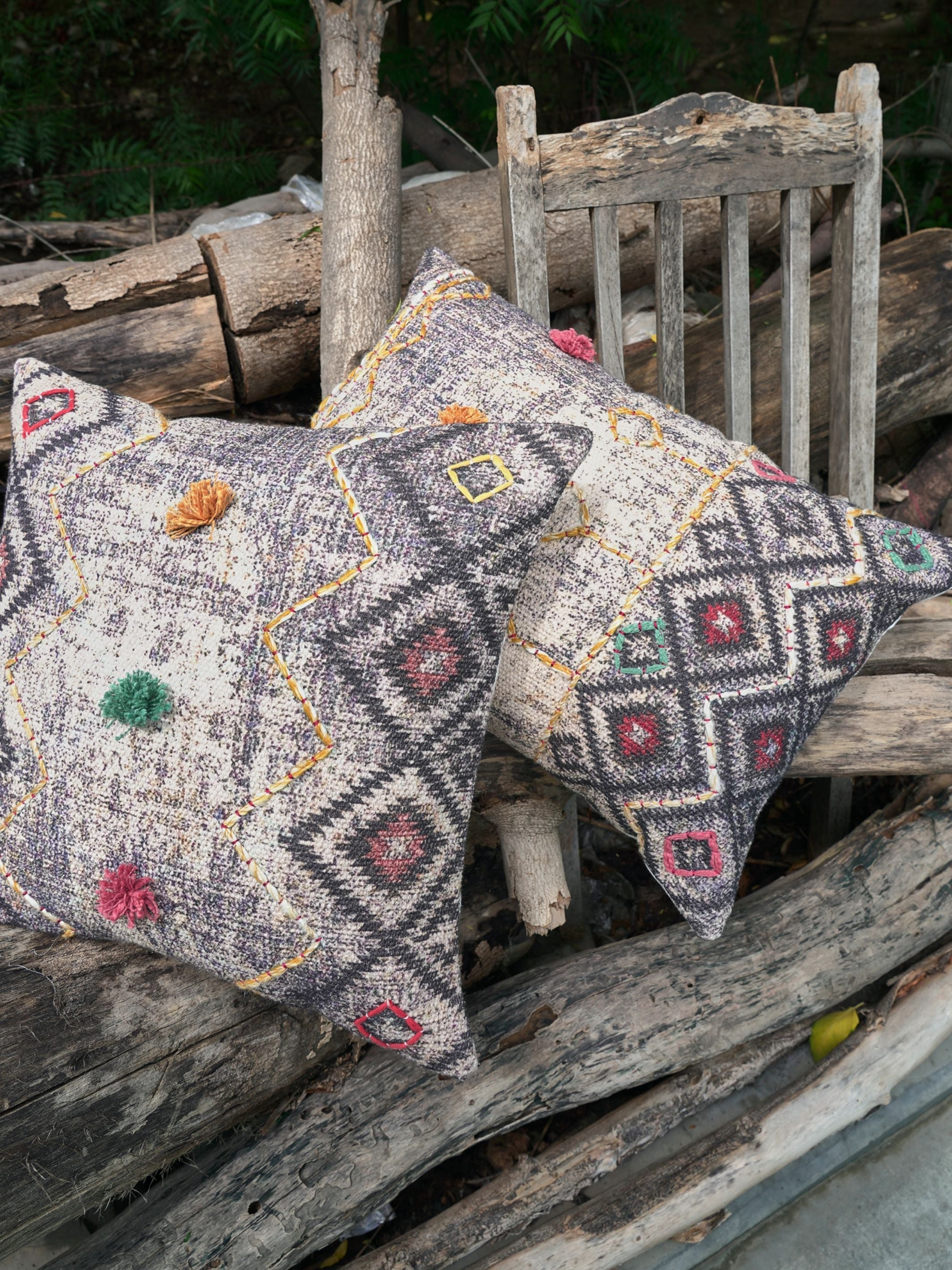 Cushion Cover - Yildiz Embroidered Cotton