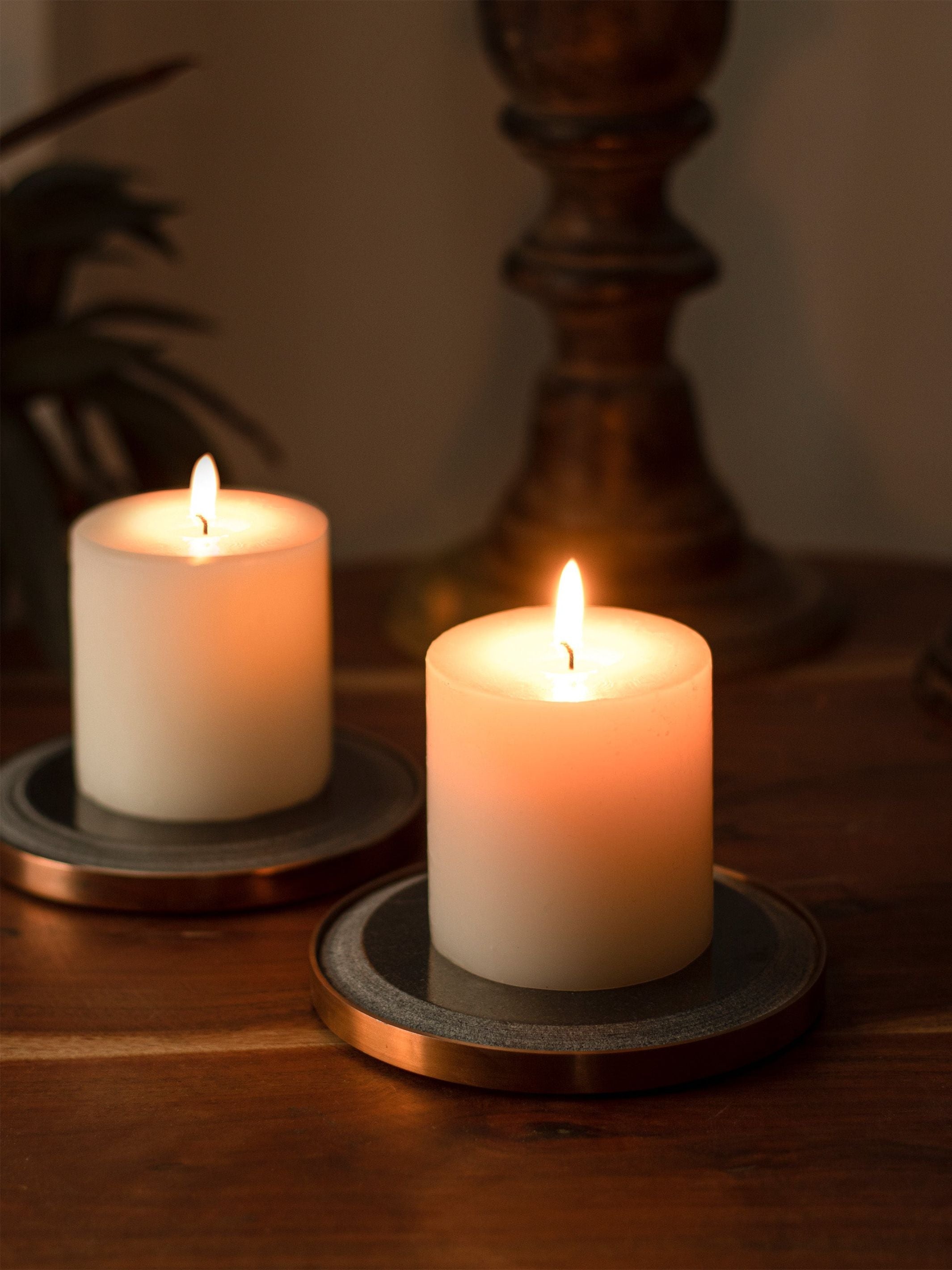 Marble Yin Pillar Candle Plates