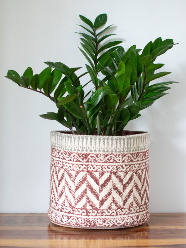 Zoya handblock printed Basket Medium
